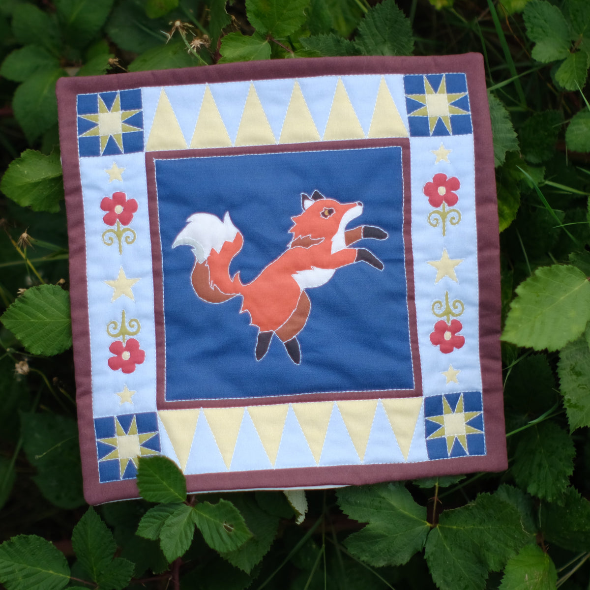 Blue Fox Mini Wholecloth Quilt