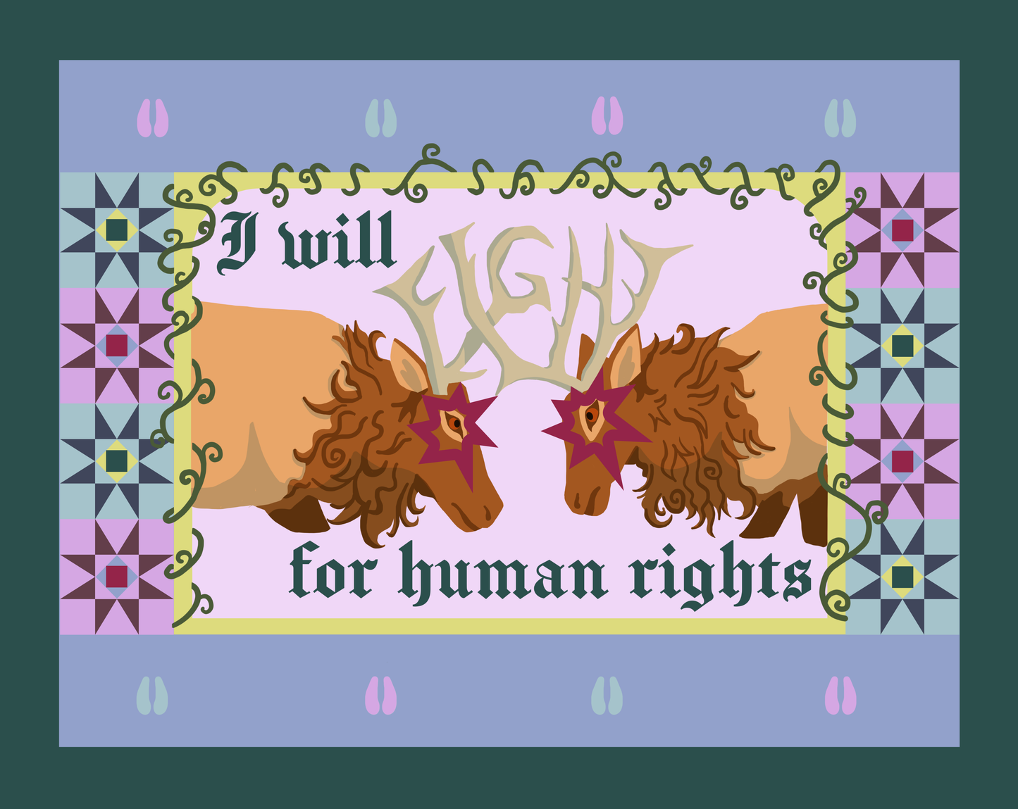 Fighting Elk - Art Print