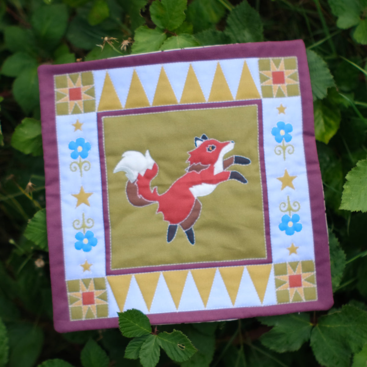 Green Fox Mini Wholecloth Quilt