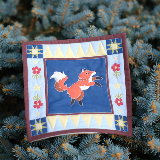 Blue Fox Mini Wholecloth Quilt