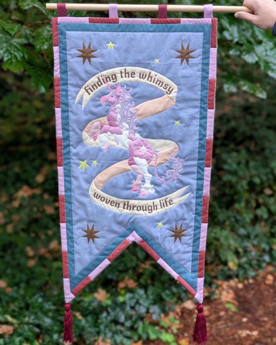 Unicorn Wholecloth Quilt Banner