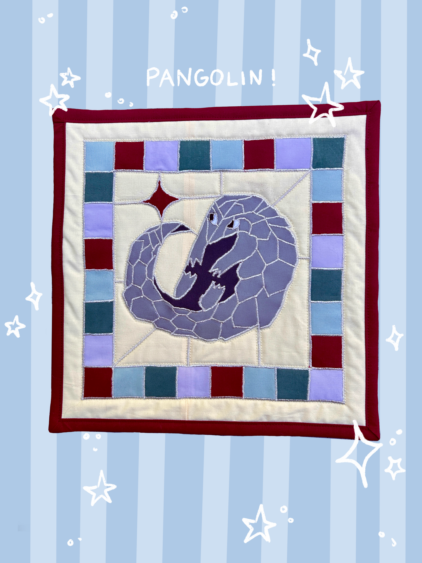 Pangolin Stained Glass Wall Hanging