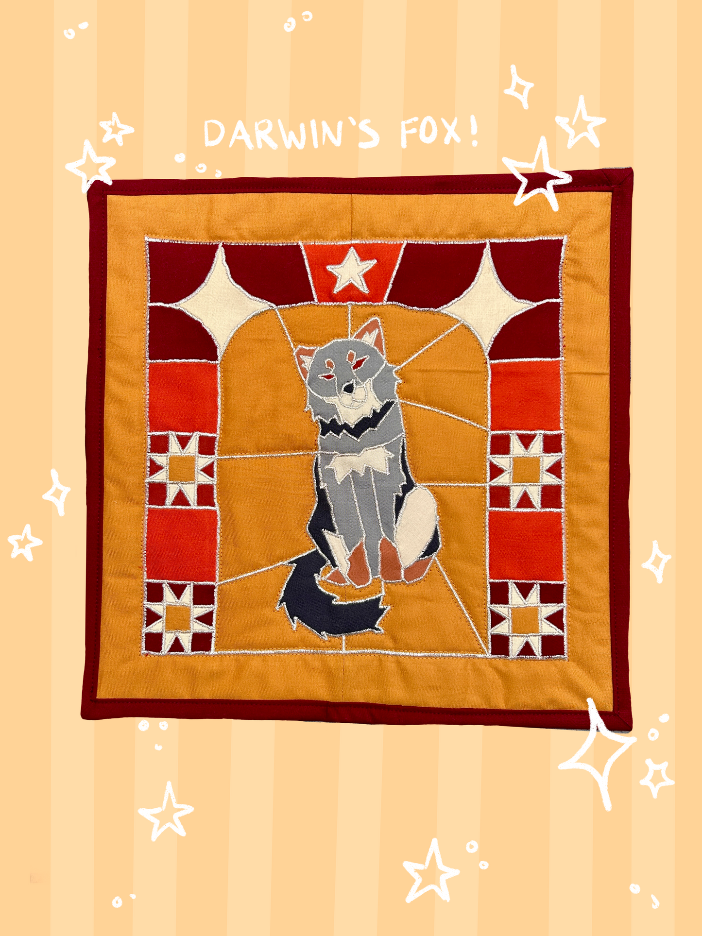 Darwin's Fox Stained Glass Wall Hanging