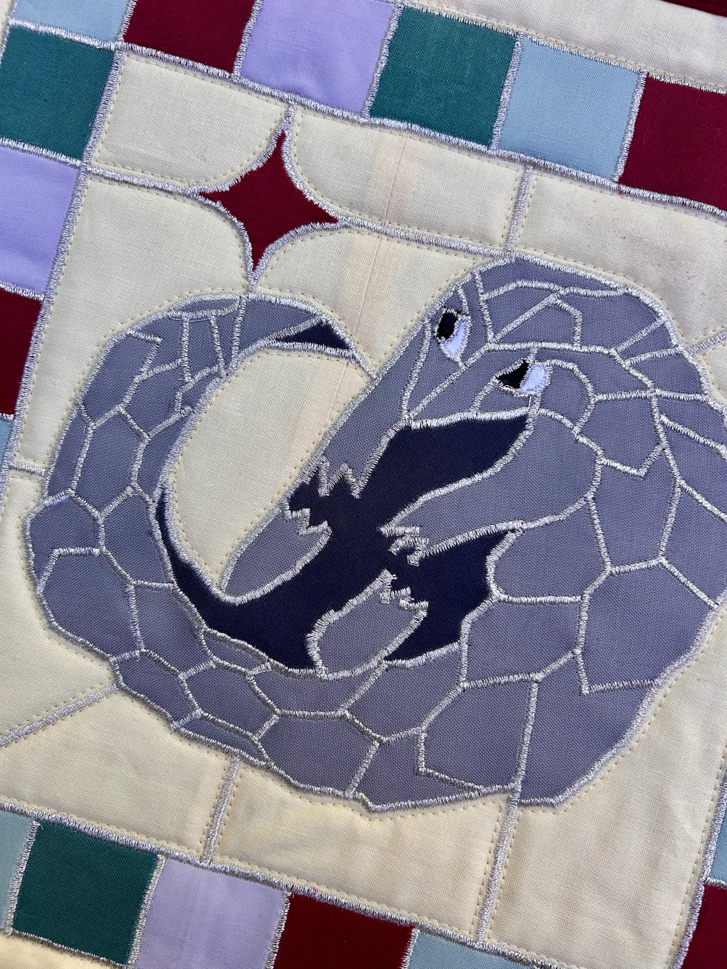 Pangolin Stained Glass Wall Hanging