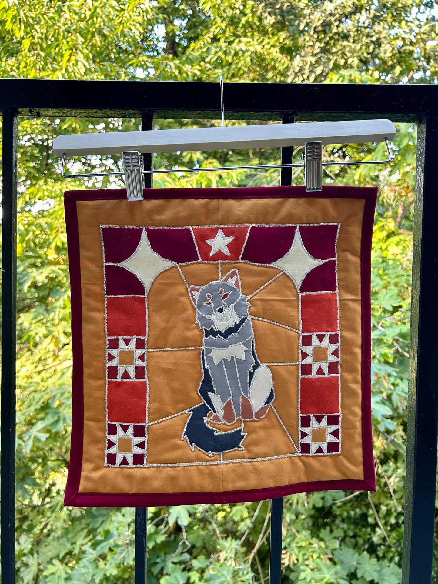 Darwin's Fox Stained Glass Wall Hanging
