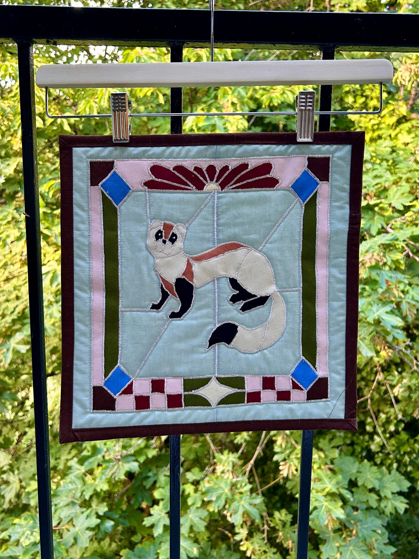 Black-Footed Ferret Stained Glass Wall Hanging