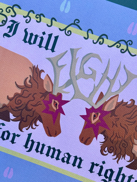 Fighting Elk - Art Print