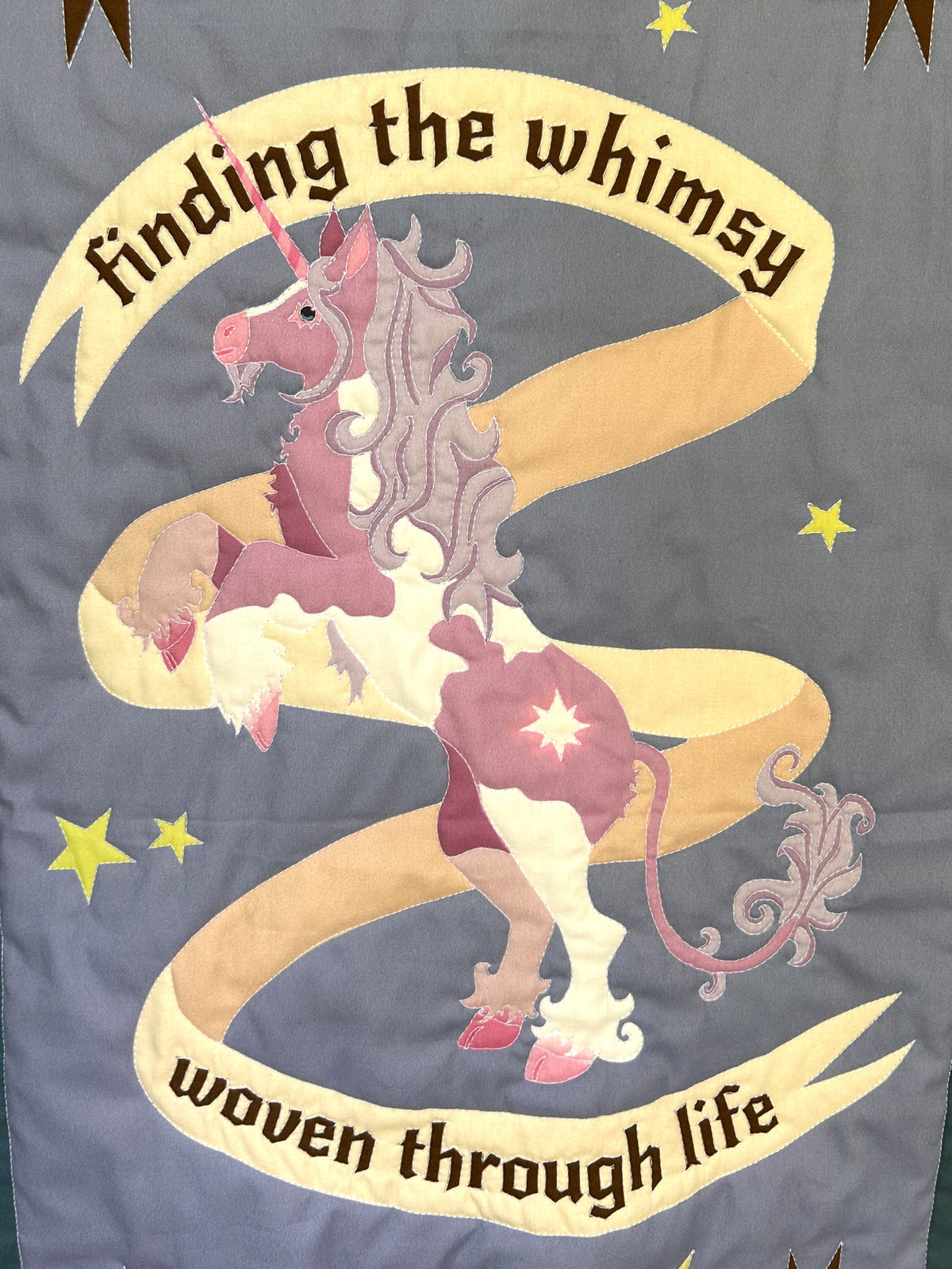 Unicorn Wholecloth Quilt Banner